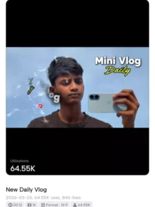 Daily Mini Vlog Capcut Template 100% Working